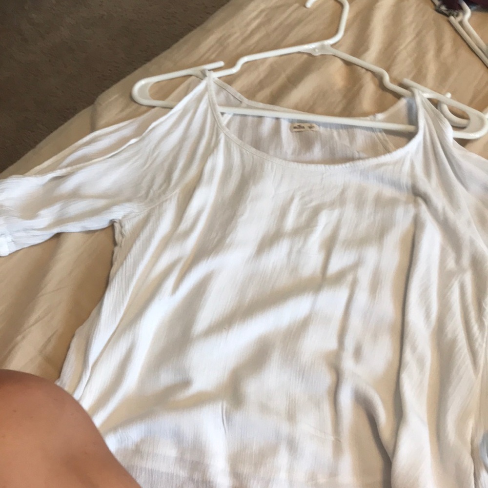 Hollister white straps with sleeves top